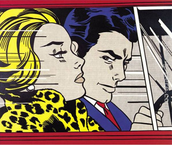 In the Car painting - Roy Lichtenstein In the Car art painting